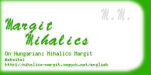 margit mihalics business card